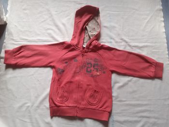 Veste jogging vieux rose à capuche