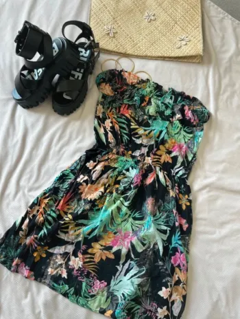Robe bustier fleurie Pimkie, taille M coloré