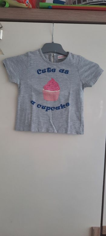 Tee shirt gris cupcake