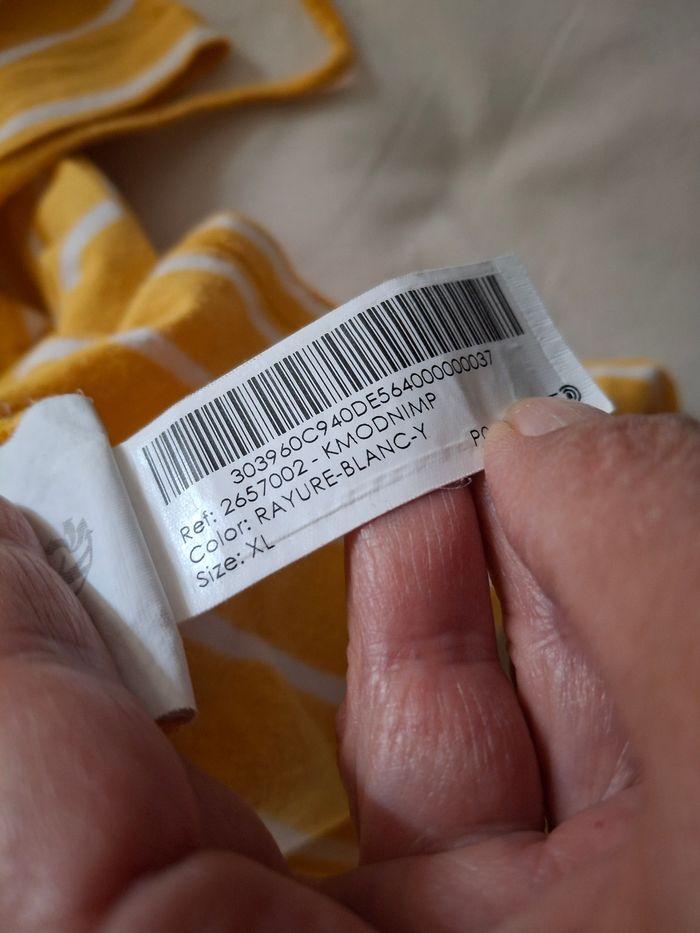 Tee shirt jaune et blanc xlu - photo numéro 2