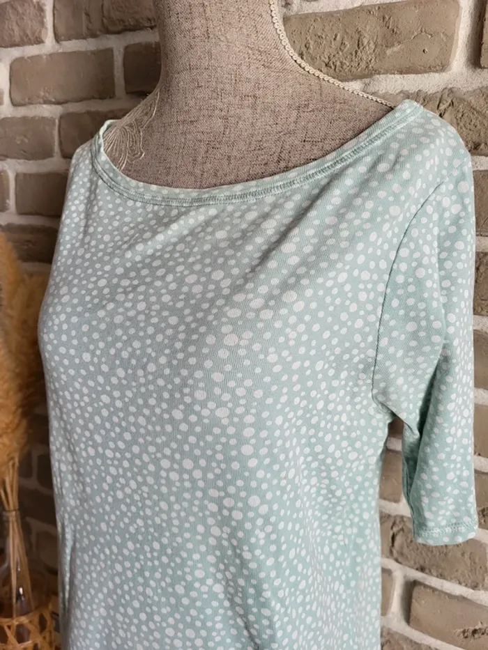T-shirt en coton vert d'eau imprimé confettis M&S Collection - photo numéro 4