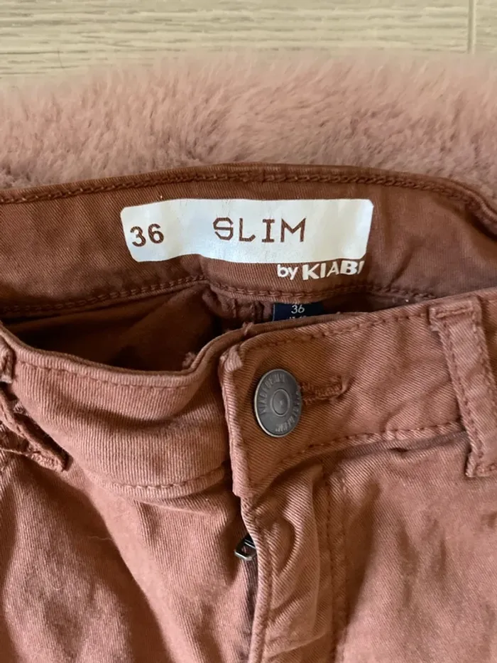 Pantalon slim femme marron - photo numéro 2