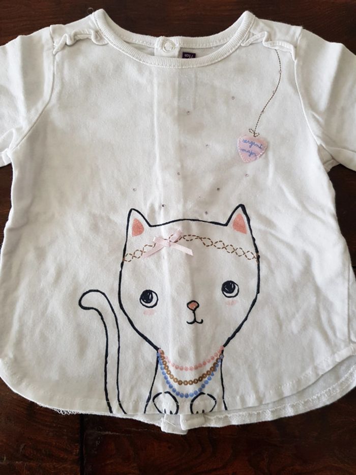 T-shirt fille 9 mois 74cm - photo numéro 2