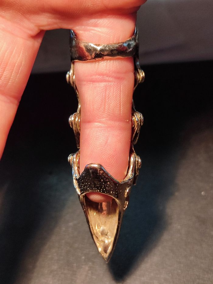 Bague longue en dragon alliage acier argenté - photo numéro 3