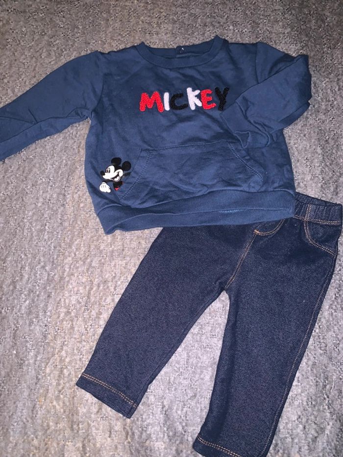 Ensemble, Sweat, Mickey et legging 9 mois