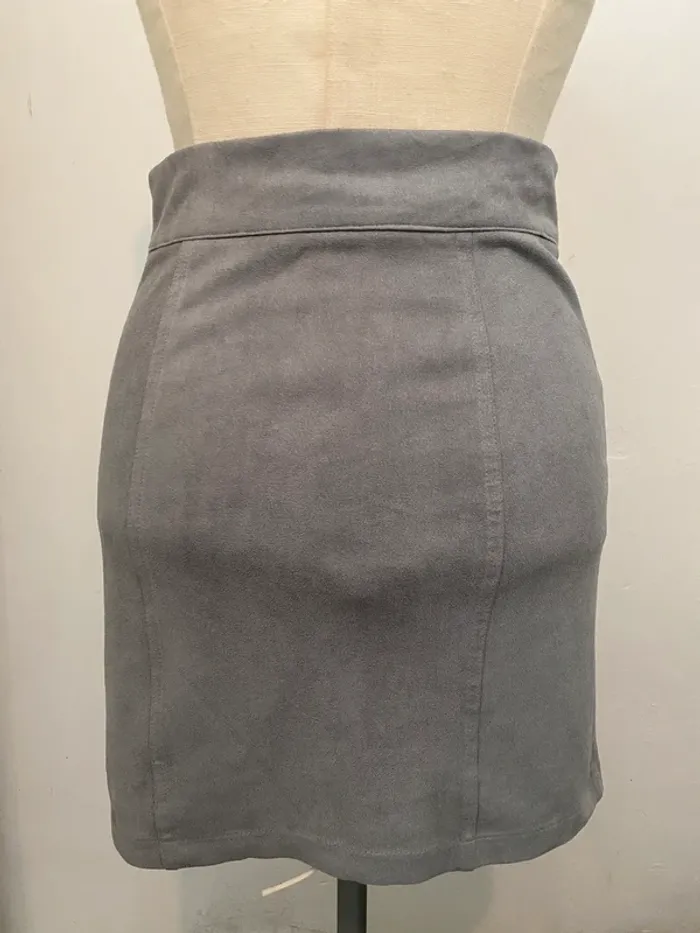 Jupe grise à lacets JCL – taille S/M - photo numéro 2