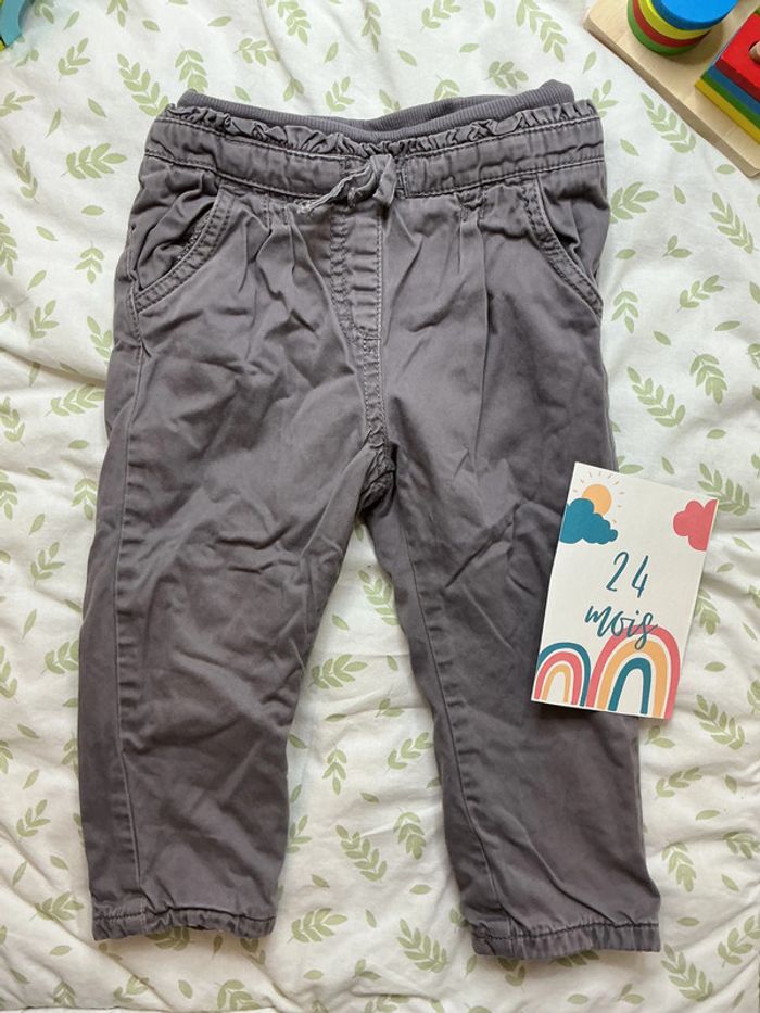 pantalon gris doublé kimbaloo 24 mois - photo numéro 2