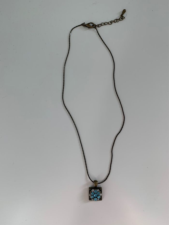 Collier fantaisie metal et Pierres bleues - photo numéro 2