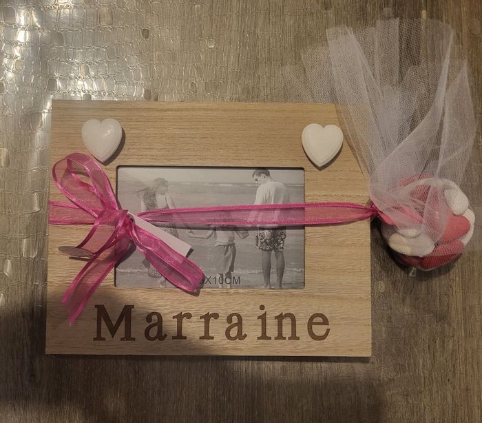 Magnifique cadre bapteme pour la marraine