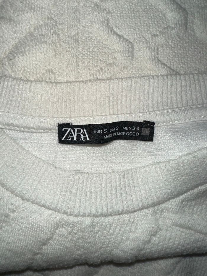 Sweatshirt oversize mailles torsades blanc Zara T36 S - photo numéro 6