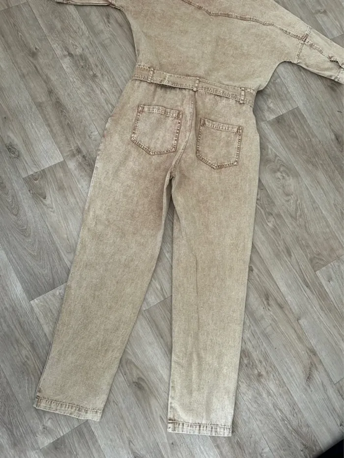 Ciminy combinaison oversize jeans  Beige crème taille S - photo numéro 8