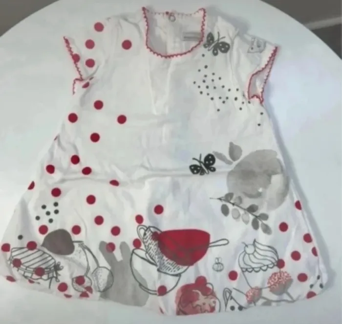Catimini ensemble robe et bloomer bébé fille 6 mois - photo numéro 2