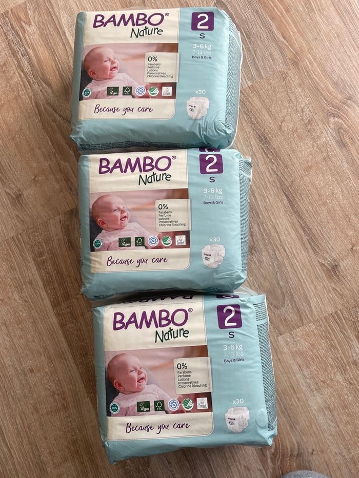 Lot 3 paquets couches bambo nature