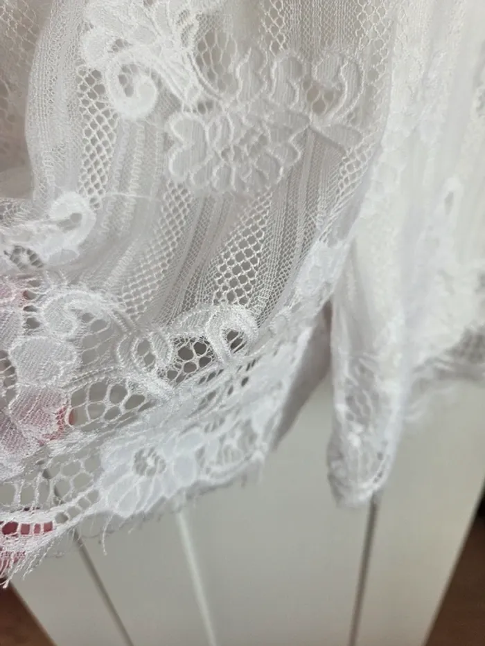 Combi short blanche en dentelle - photo numéro 5