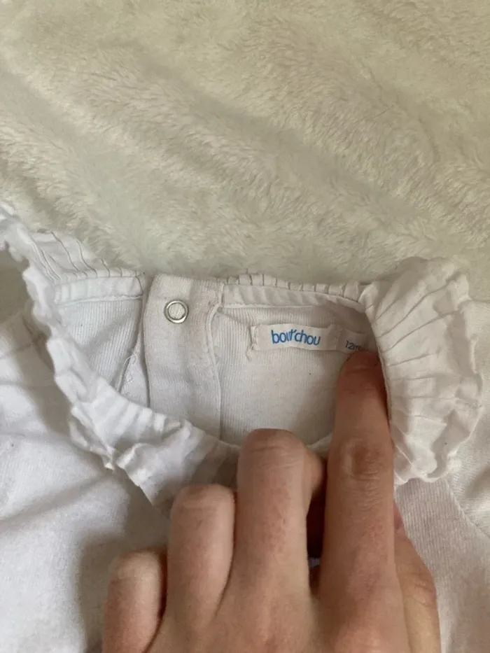 Body blanc à col 12 mois - photo numéro 3