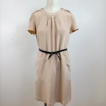 Robe en soie nude Joseph avec ceinture cuir – Taille 36 A783