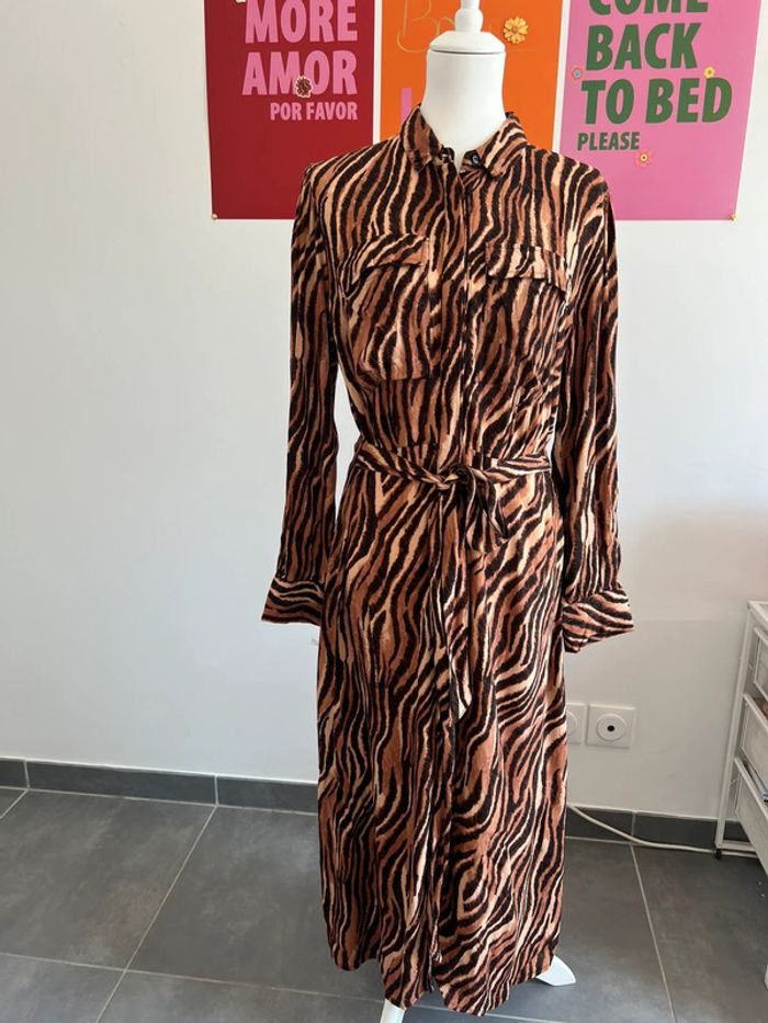 Robe Longue Fluide Animal à Manches Longues T.42 - photo numéro 3