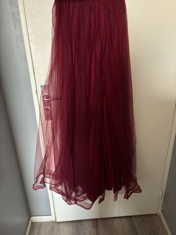Robe longue bordeaux fendue Shein - photo numéro 4