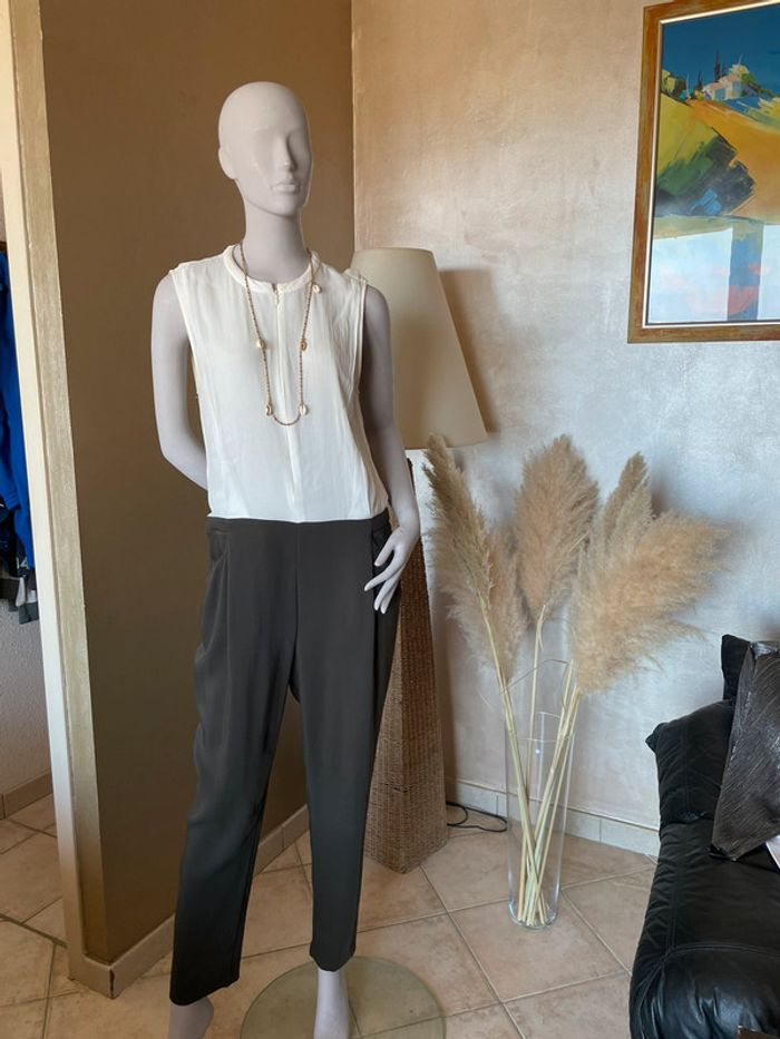 Combi Zara Kaki blanche - photo numéro 2