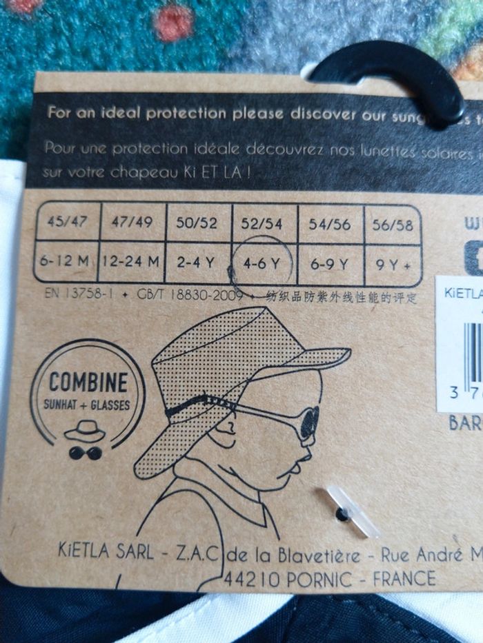 Chapeau réversible Ki ET LA, tour de tête 52/54cm - photo numéro 4