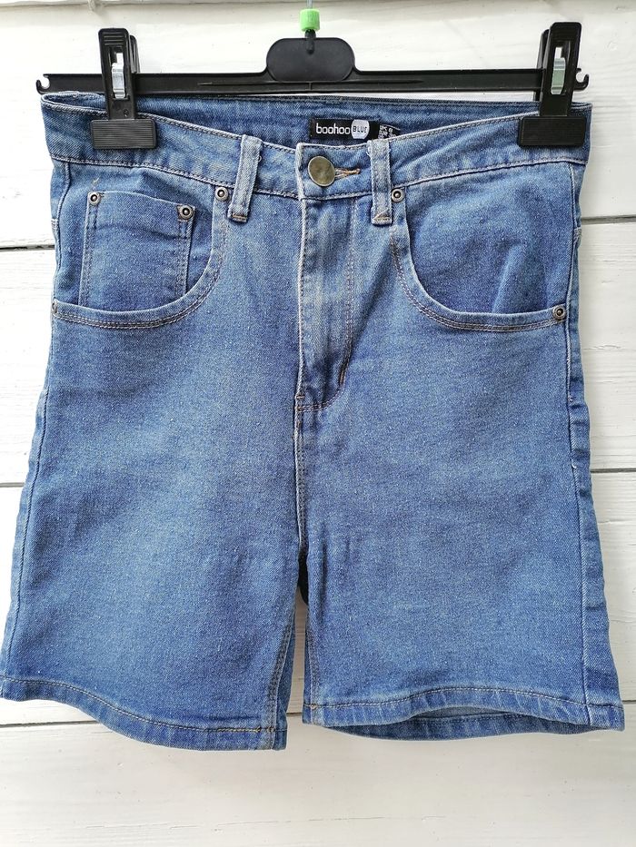 Bermuda en jean short long bleu Boohoo taille 8 soit taille 36