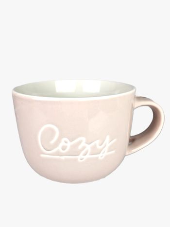 Grande Tasse à Soupe / Mug Géant Cozy – Rose Pâle – Porcelaine
