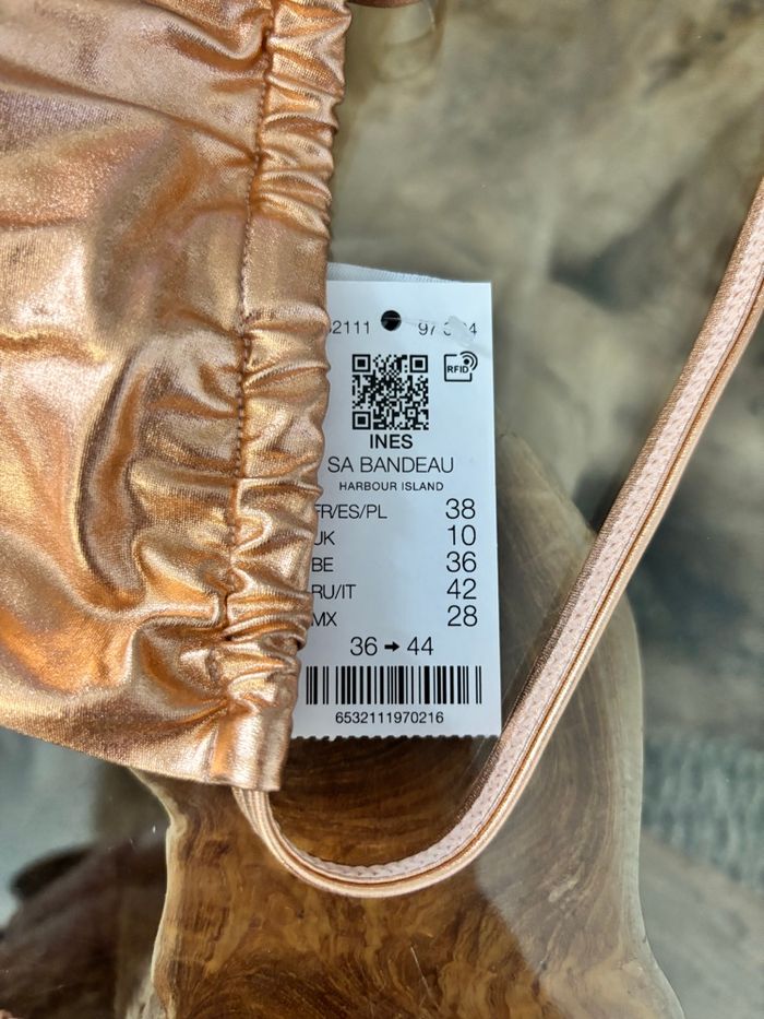 Maillot de bain 2 pièces Etam rose métallisé - photo numéro 5