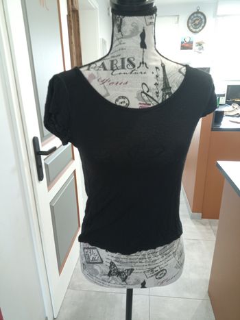 🖤 Haut noir effet crop top  Made in Italy 🇮🇹  Tissu doux et extensible
