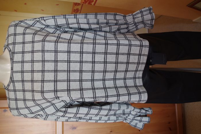 Mango - Pull-over  à carreaux gris T M