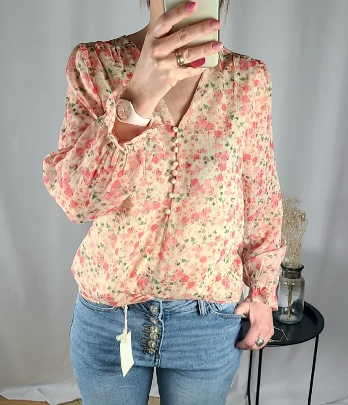 Blouse légère à fleurs 🌼 XL/42 - Neuve avec étiquette - Plusieurs tailles disponibles