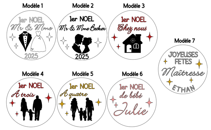 Boule de Noël en plexiglass personnalisée avec ruban en satin | Premier Noël - photo numéro 5