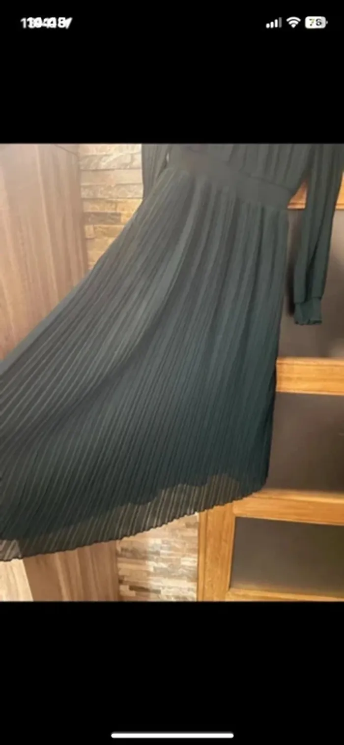 Magnifique robe verte plissé Zara taille M - photo numéro 9