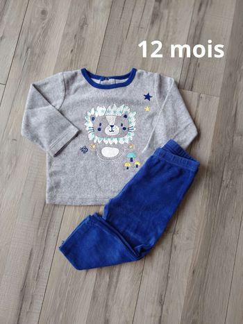 Pyjama 2 pièces velours 12 Mois