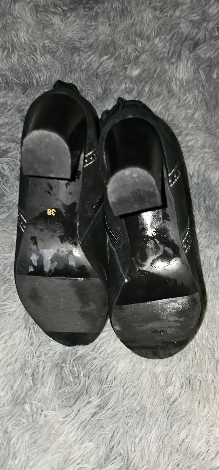 Magnifiques bottines suédine broderie argenté pompons texto 38 - photo numéro 6