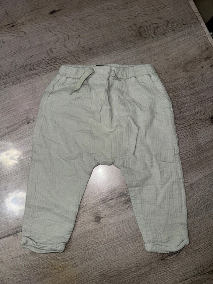 Pantalon 12 mois vert d'eau Kiabi