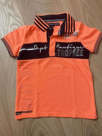 Polo t-shirt garçon orange Terre de Marins