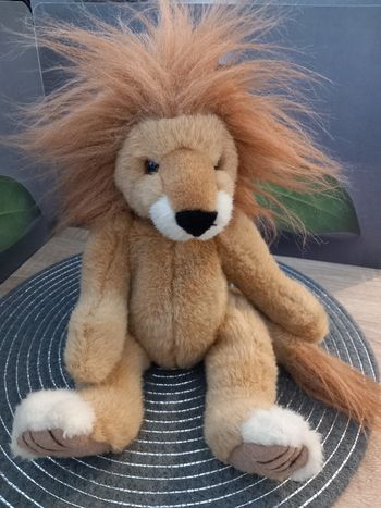 Peluche lion safari russ Berry heartcraft collection vintage rare 34cm