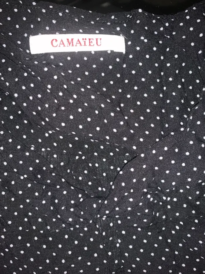 Blouse camaïeu noir à pois blanc taille 40 - photo numéro 8