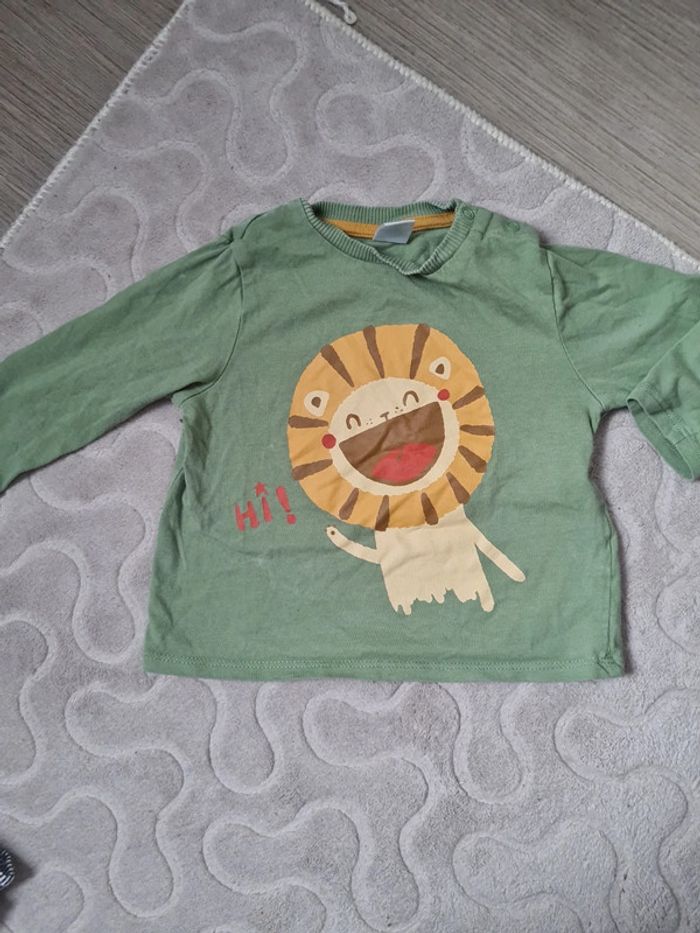 Tee shirt manches longues motif tigre 12 mois - photo numéro 2