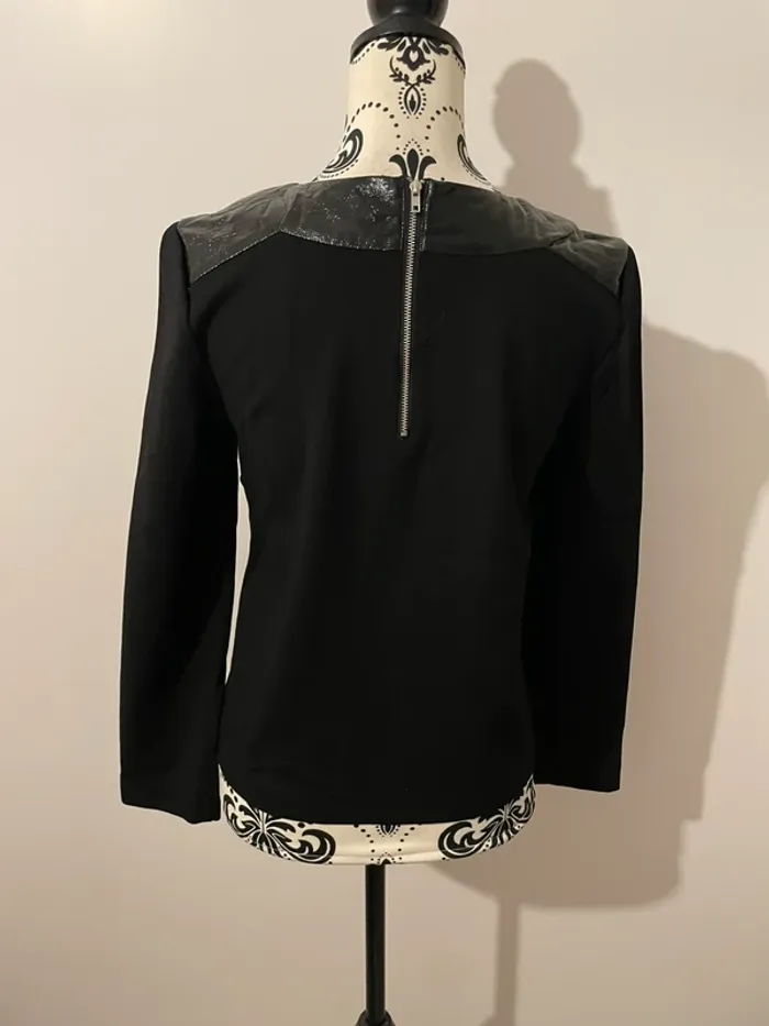 Blouse noire chic en simili cuir - La Redoute - Taille 36 - photo numéro 5