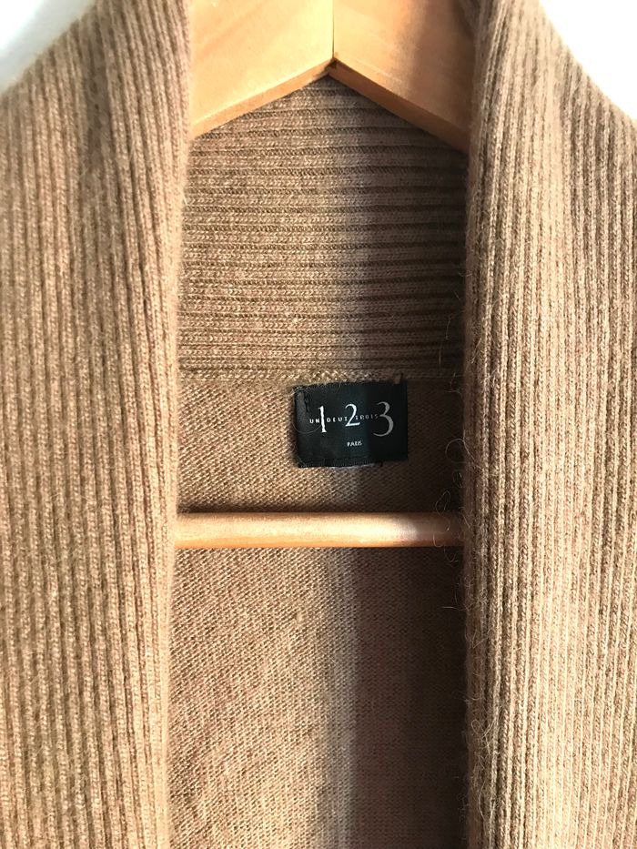Cardigan long marron 123 en viscose et angora taille 36/38 - photo numéro 2