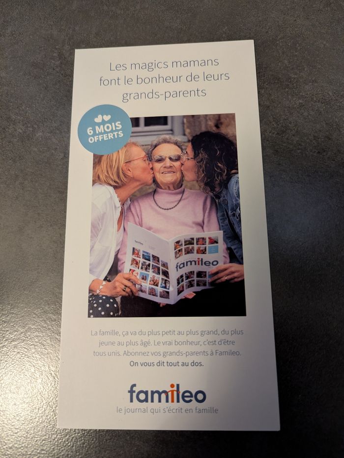 Code abonnement 6 mois Gazette familiale famileo