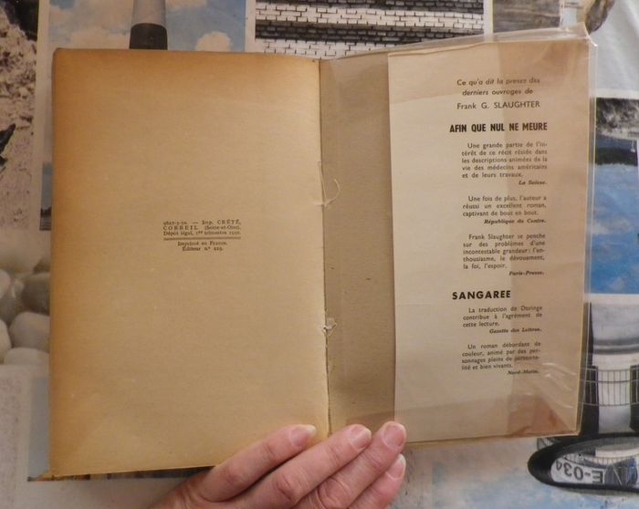 Non pas la mort.. mais l'amour de Frank G. Slaughter Ed. Presses de la Cité 1950 - photo numéro 3
