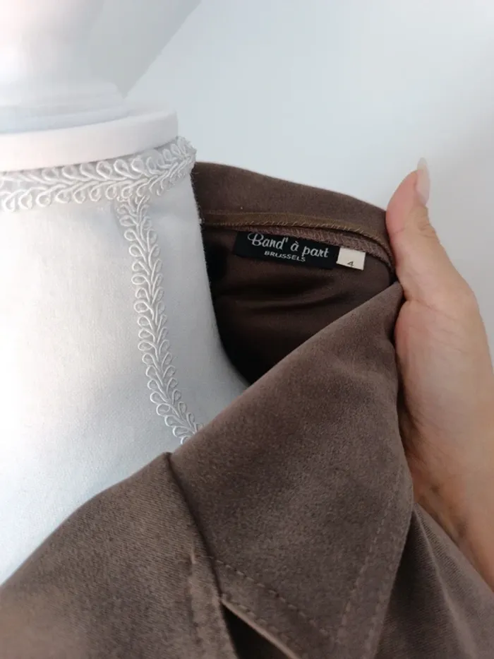Blazer vintage marron effet suédine – Band’ à part – épaulettes – T. 40/42 - photo numéro 5