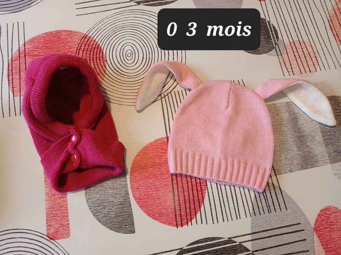 Lot 1 cagoule et 1 bonnet 0 3 mois 👧 - photo numéro 2