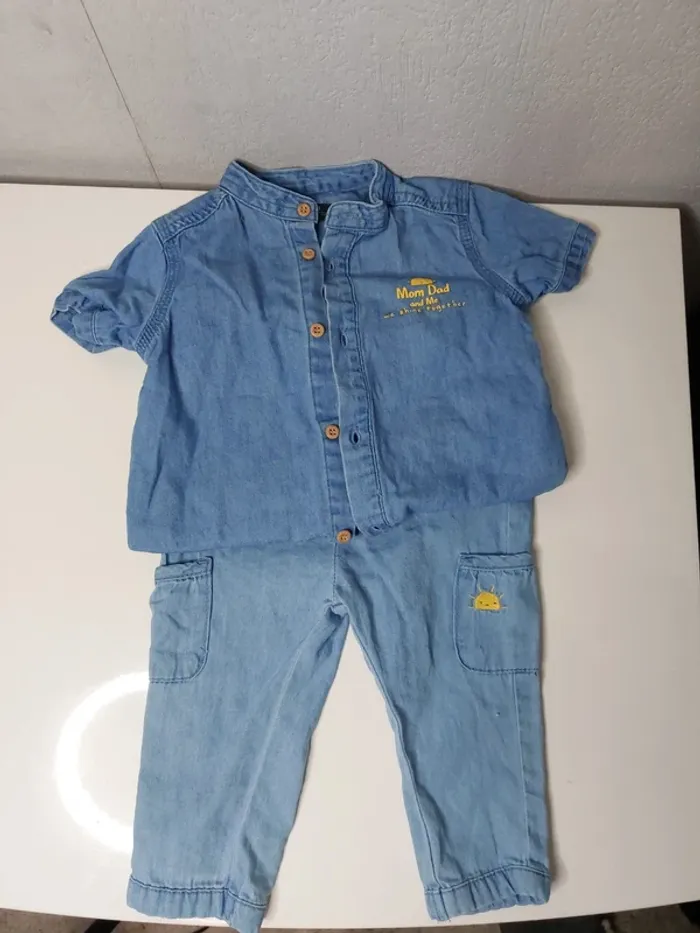 Ensemble jeans bleu clair " Kiabi" - photo numéro 3