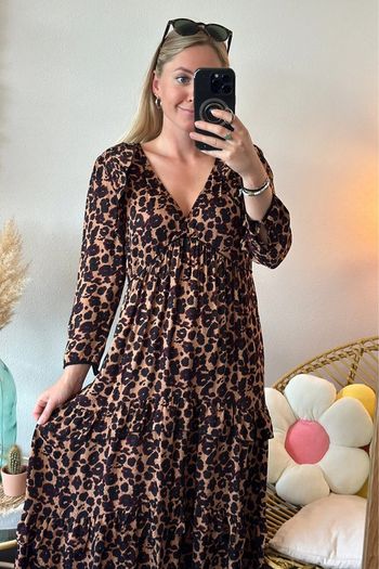 Belle robe longue modèle Tracy motifs léopard taille 36 - Ba&sh Paris