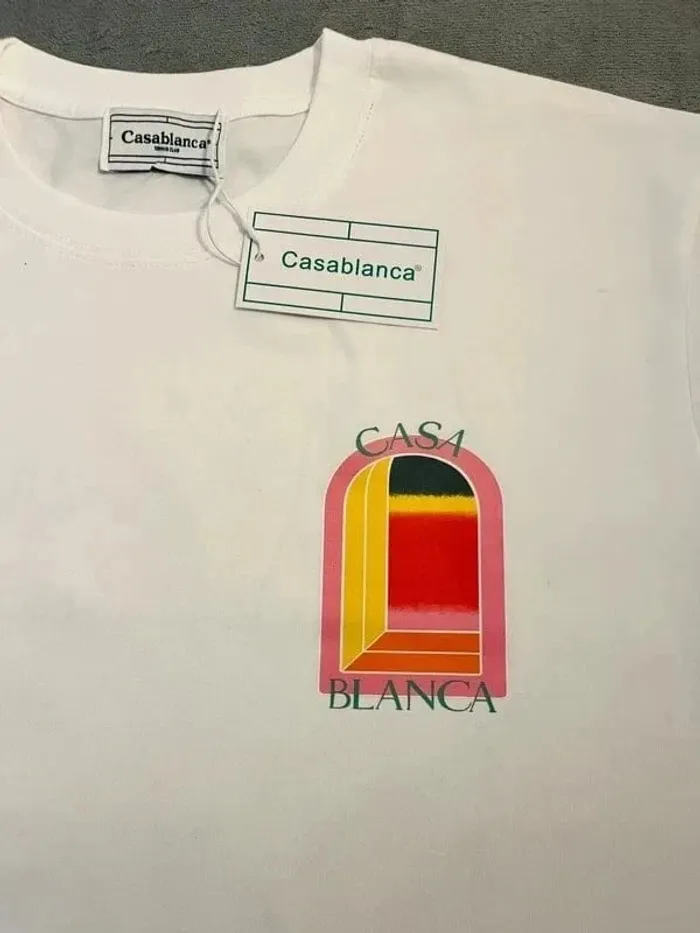 T-shirt Casablanca Crewneck – Blanc à Motif Arche – Taille M - photo numéro 3