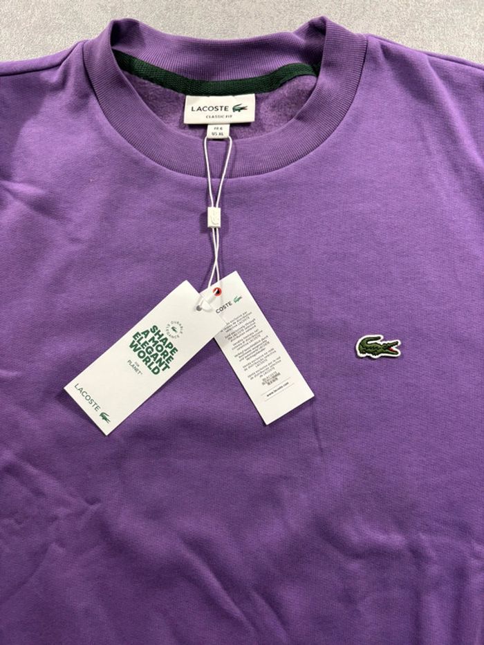 Sweat Lacoste Violet Taille XL Neuf avec étiquette - photo numéro 2