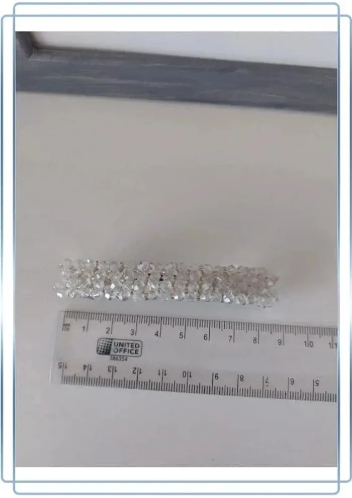 Barrette perles strass blanches - photo numéro 2